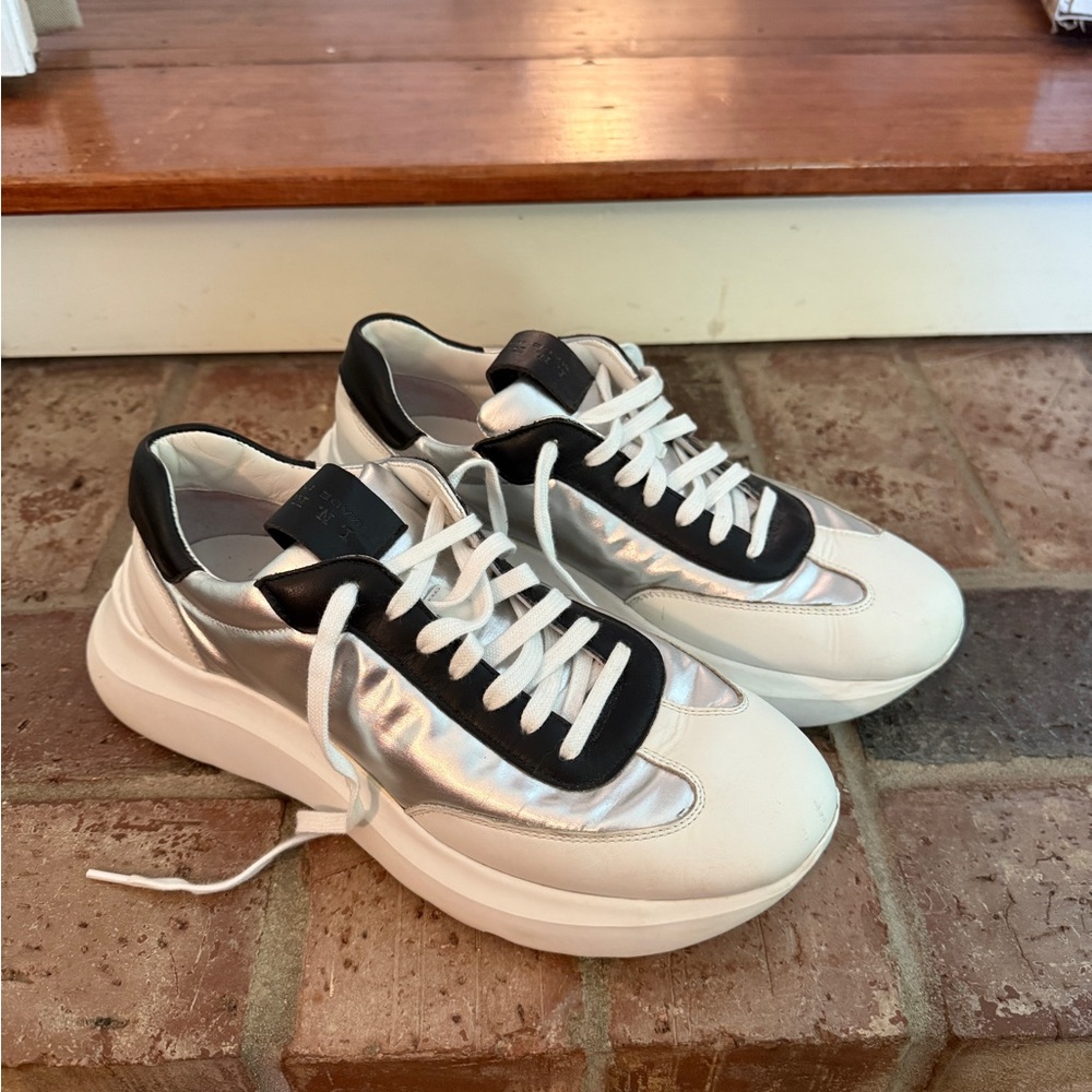 I.N.K. Silver and Black Sneakers